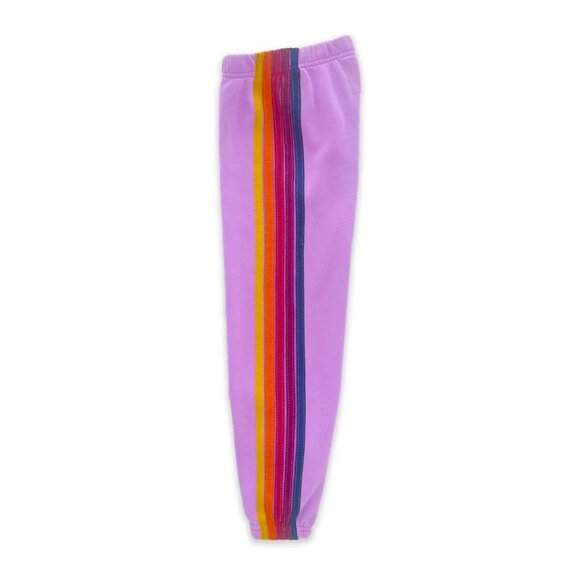 Aviator Nation Kid's 5 Stripe Sweatpants Neon Purple